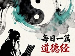 jimeng-2025-12-02-6296-为 《每日一篇道德经》设计书籍封面，中国风，泼墨，太极阴阳，写意，书法，老子_副本