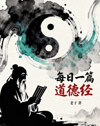 jimeng-2025-12-02-6296-为 《每日一篇道德经》设计书籍封面，中国风，泼墨，太极阴阳，写意，书法，老子_副本